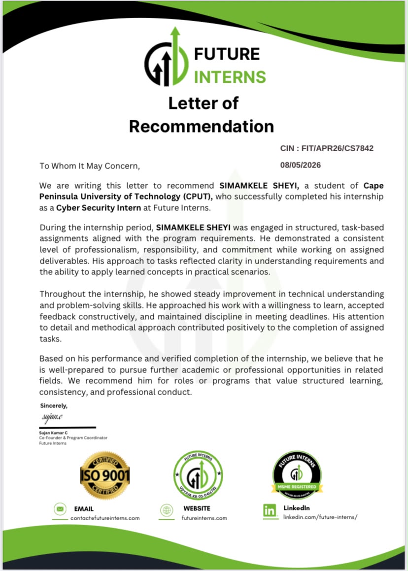 Letter of Recommendation from Future Interns
